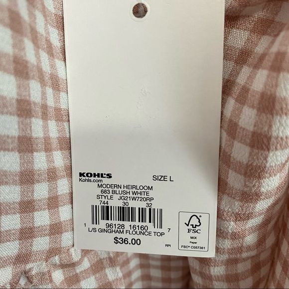 SO NWT pink & white cropped peasant top blouse size large - Picture 6 of 7